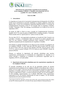 Situación de las exportaciones argentinas de los productos de