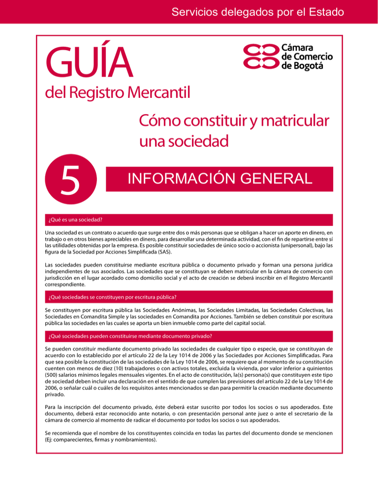 del Registro Mercantil Cómo constituir y matricular una sociedad
