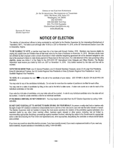 Page 1 OFFICE OF THE ELECTION SUPERVISOR for the