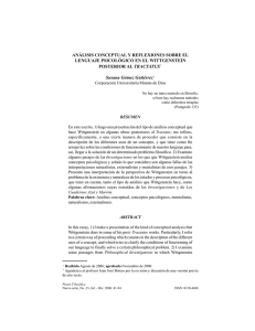 ANÁLISIS CONCEPTUAL Y REFLEXIONES SOBRE EL LENGUAJE