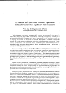 La Hora de los~Operadores Jurídicos. A propósito de las últimas