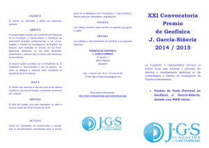 XXI Convocatoria Premio de Geofísica J. García