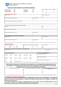 solicitud para registro de patente municipal
