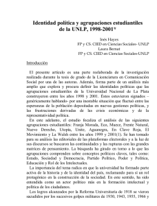Identidad política y agrupaciones estudiantiles de la UNLP, 1998