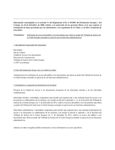 Informations au titre de l`article 11 du règlement (CE) n° 45/2001 du