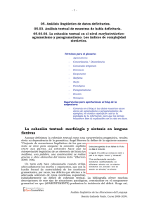 La cohesión textual: morfología y sintaxis en lenguas - OCW-UV