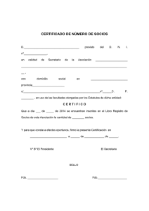 certificado de nmero de socios - Comarca del Matarraña/Matarranya