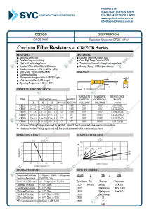 CR25-XXX Resistor fijo serie CR25 1/4W