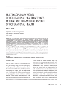 multidisciplinary model of occupational health services. medical and