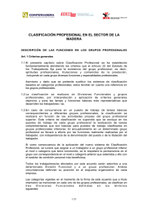 CLASIFICACIÓN PROFESIONAL EN EL SECTOR DE LA MADERA