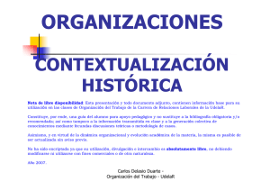 Organizaciones - conceptualización histórica