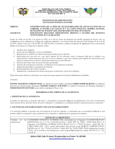 diligencia de adjudicacion licitacion pública lp-03