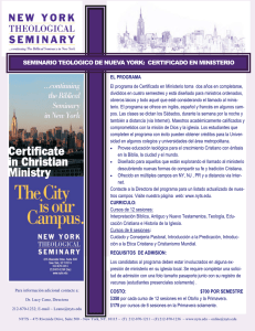 seminario teologico de nueva york: certificado en ministerio