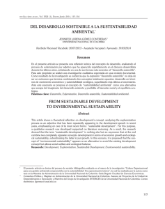 DEL DESARROLLO SOSTENIBLE A LA SUSTENTABILIDAD