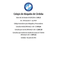 Valor del JUS desde el 01 - Colegio de Abogados de Córdoba