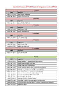 Libros del curso 2014-2015 que sirven para el curso 2015-2016