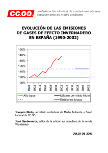evolución de las emisiones de gases de efecto invernadero