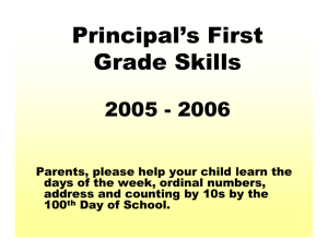 Principal`s First Grade Skills