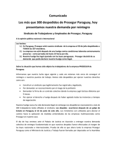 Comunicado Los más que 300 despedidos de Prosegur Paraguay