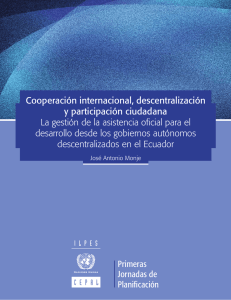 Cooperación internacional, descentralización y participación