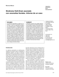 Síndrome Holt-Oram asociado con anomalías faciales. Informe de
