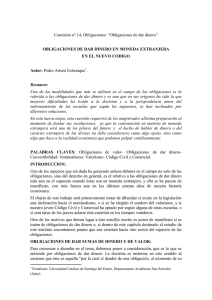 Obligaciones de dar dinero - XXV Jornadas Nacionales de Derecho