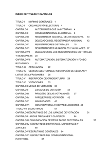 índice de títulos y capítulos titulo i normas generales 1 titulo ii