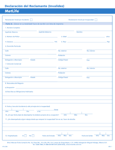 Declaración del Reclamante (Invalidez)