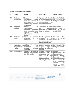 ÍNDICE CIENTO NOVENTA Y UNO No. AREA TEMA SUBTEMA
