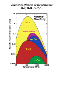 Secciones eficaces de las reaciones D-T, D-D, D