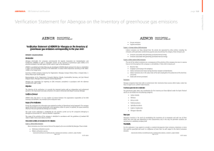 Verification Statement for Abengoa on the Inventory of greenhouse