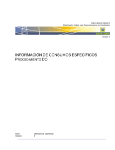 información de consumos específicos - CDEC-SING