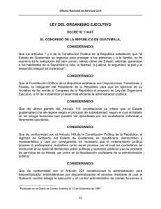 ley organica del organismo ejecutivo