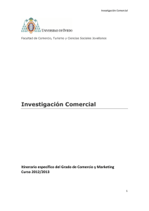 Investigación Comercial - Facultad de Comercio, Turismo y Ciencias