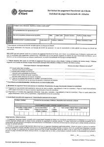 Sol·licitud de pagament fraccionat de tributs