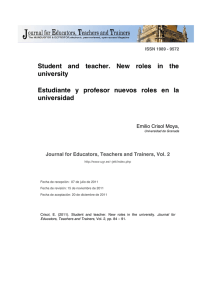 Student and teacher. New roles in the university Estudiante y