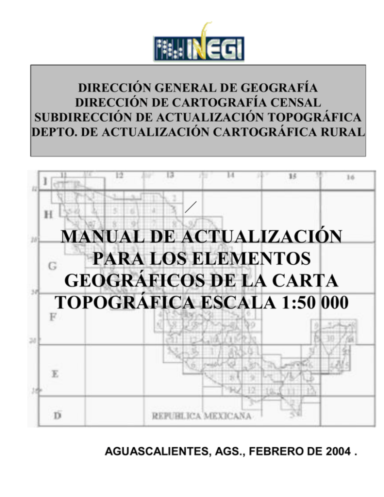 Manual De Actualización Para Los Elementos Geográficos De