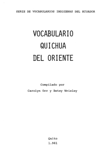 VOCABULARIO QUICHUA DEL ORIENTE