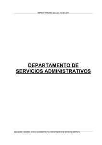 Funciones del Departamento de Servicios Administrativos