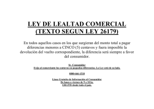 LEY DE LEALTAD COMERCIAL - DIFERENCIAS DE CENTAVOS
