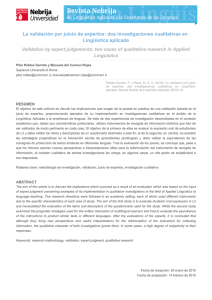La validación por juicio de expertos: dos investigaciones cualitativas