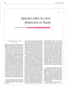 Apuntes sobre la crisis financiera en Rusia