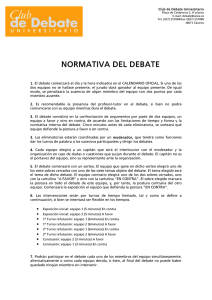 normativa del debate - Universidad de Extremadura