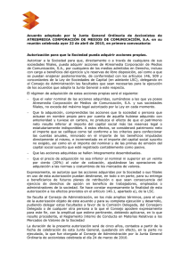 Acuerdo adoptado por la Junta General Ordinaria de Accionistas de