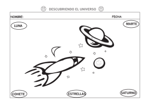 descubriendo el universo cohete estrellas luna marte saturno