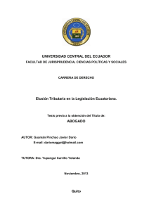 UNIVERSIDAD CENTRAL DEL ECUADOR Elusión Tributaria en la