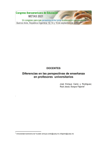 Diferencias en las perspectivas de enseñanza en profesores