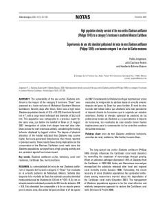 High population density survival of the sea urchin Diadema