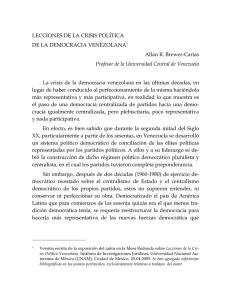 LECCIONES DE LA CRISIS POLÍTICA DE LA DEMOCRACIA