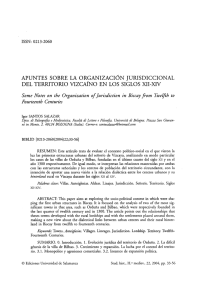 Apuntes sobre la organización jurisdiccional del territorio vizcaíno